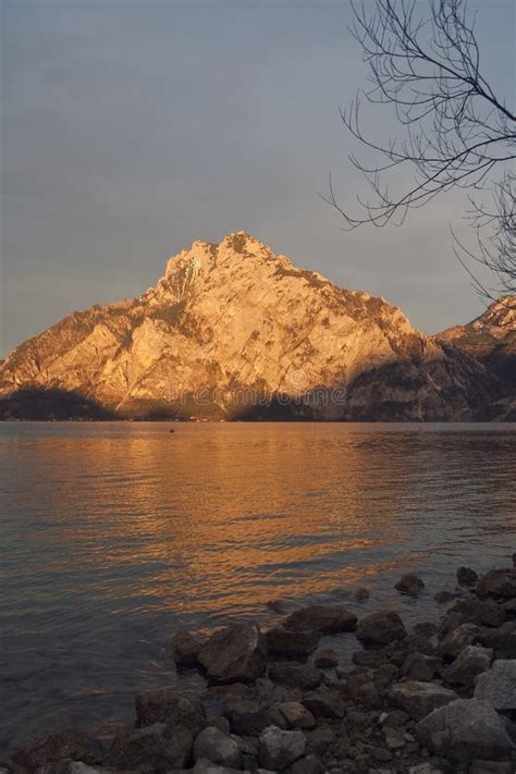 Traunstein Stock Photo Image Of Traunstein Shore Mountain 87750080