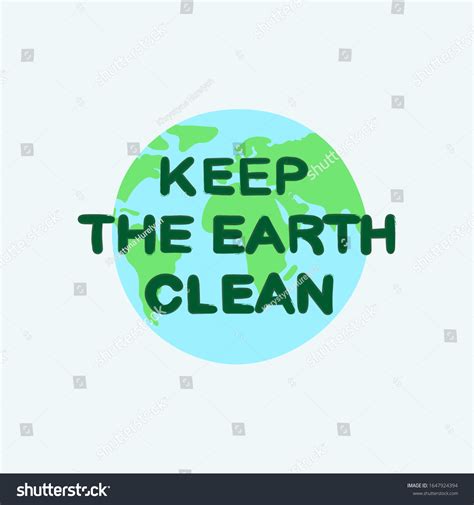 Keep Earth Clean Slogan Eco Friendly Stock Vector Royalty Free