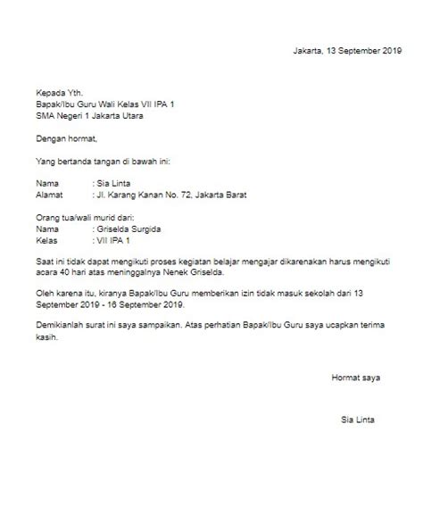 Terkadang seorang siswa perlu pergi dari sekolah untuk menyelesaikan masalahnya. Contoh Surat Izin Sekolah : 16 Contoh Surat Izin Tidak ...