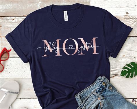 Mom Shirt Mama Shirt Personalized Mom Shirt Kid Names Shirt Etsy