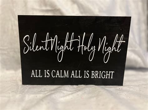 Silent Night Holy Night All Is Calm All Is Bright Christmas Sign Decor