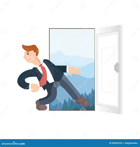 Running Man And Exit Door Sign Vector Icon Safety Symbol Escape Help
