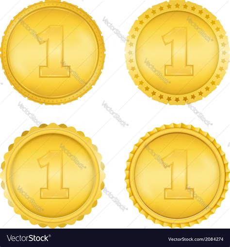 Golden Medals Royalty Free Vector Image Vectorstock