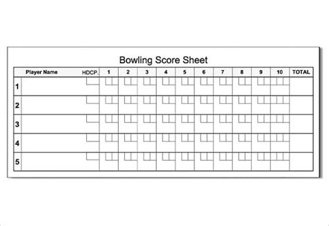 8 Bowling Score Sheet Template Template Guru