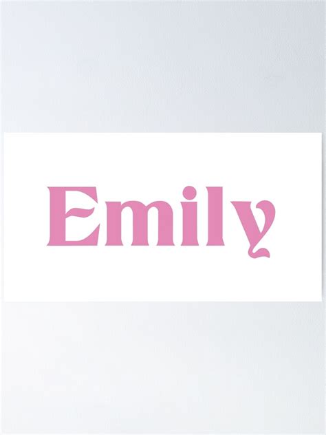 Aesthetic Emily Name In Pretty Pastel Pink Letters Retro Vintage