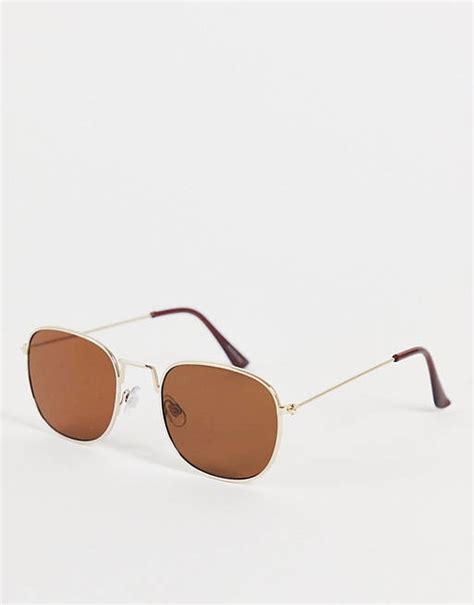 madein round sunglasses in brown asos