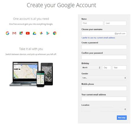 Gmail Sign Up - www.Gmail.com Account Sign Up