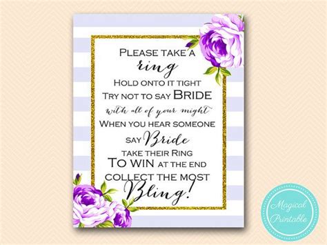 Don T Say Bride Game Don T Say A Word Lavender By Magicalprintable Purple Bridal Shower