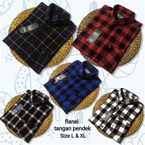 Jual Flanel Flannel Lengan Pendek Premium Hig Quallty Shopee Indonesia