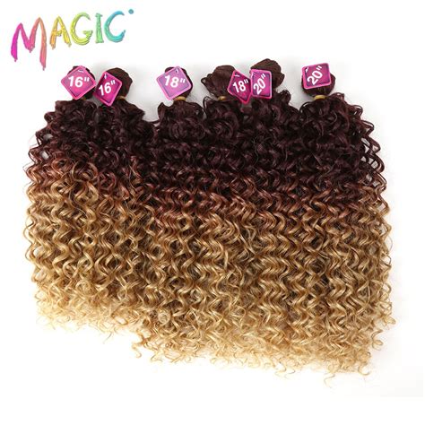 Magic Synthetic Kinky Curly Blonde Hair 16 20 Inch 7pieceslot Afro