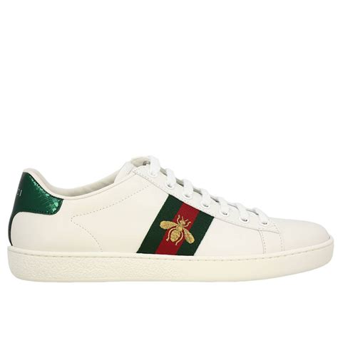 Gucci New Ace Lace Up Sneakers In Smooth Leather With Web Bands And