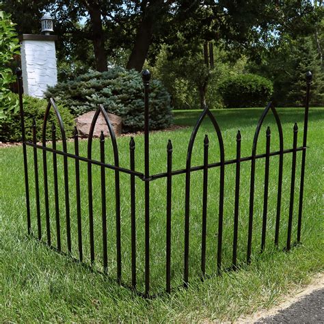 Sunnydaze 2 Piece Decorative Gothic Garden Landscape Iron Border Fence