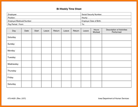 Weekly Employee Work Schedule Template Free Blank Schedulepdf Free