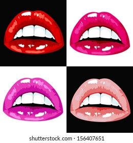 Sexy Lips Set Vector Illustration Can Stock Vector Royalty Free