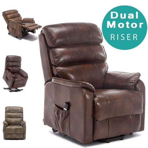 Most lift chairs use electric motors, and some even have a battery backup in case of a power outage, to improve reliability. BUCKINGHAM DUAL MOTOR ELECTRIC RISER RECLINER BOND LEATHER ...