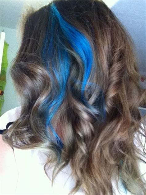 Blue Streaks Blue Hair Highlights Blue Hair Streaks Hair Color Streaks