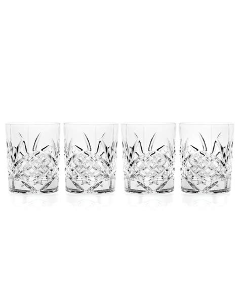 godinger dublin double old fashioned glasses set 4 pieces in clear modesens