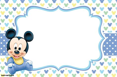 Printable mickey mouse polka dot kids birthday invitation. FREE Printable Mickey Mouse 1st Birthday Invitations ...