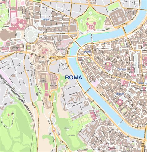 Map Rome Italy City Center Secretmuseum