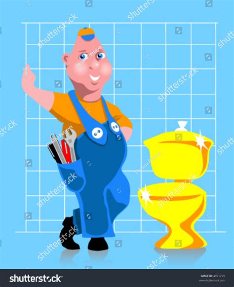Funny Plumber Vector Illustration Stock Vector Royalty Free 4921279