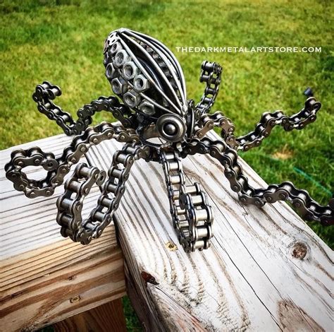 Metal Art Octopus Etsy Recycled Metal Art Metal Art Welded Metal