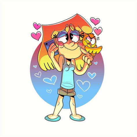 The Loud House Lori Loud With Phone And Pet Bird Art Print By