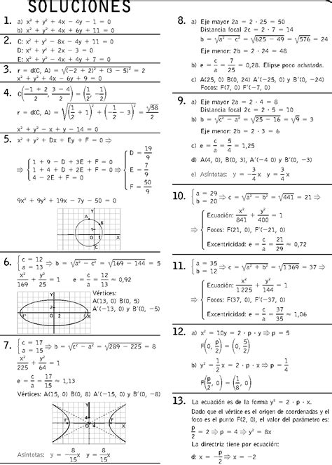 CÓnicas Ejercicios Resueltos Matematicas 1 Bachillerato Pdf