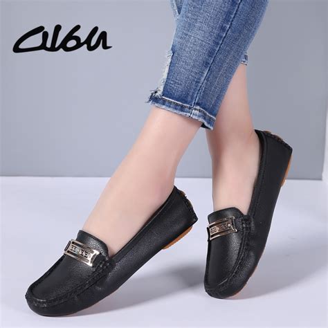 O16u Spring Women Flats Shoes Handmade Soft Leather Flats Shoes