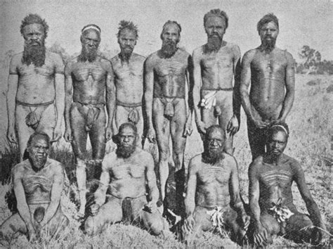 12 Group Of Warramunga Men Four Of The Older Ones Have The Upper Lip