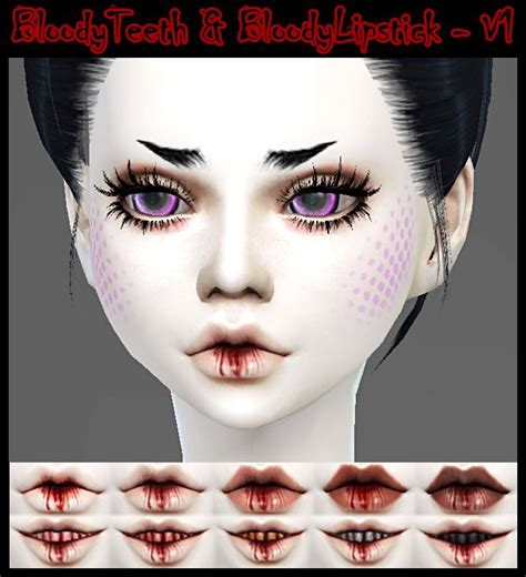 Image Result For Bloody Lipstick Makeup Cc Vampire Makeup Sims 4 Cc