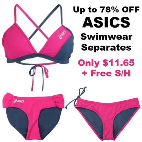 up to 78 off asics athletic swimwear separates only 11 65 free s h reg 48 52