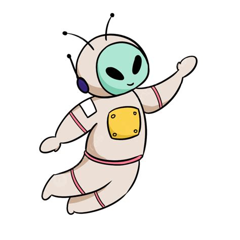 Astronauta Alienígena Png Pintado A Mano Dibujos Animados Día Lunar