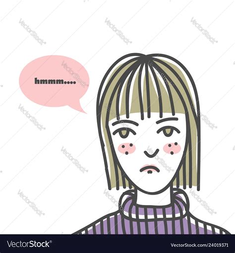 ugly woman line art royalty free vector image vectorstock