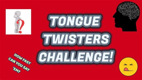 Tongue Twisters Challenge Youtube