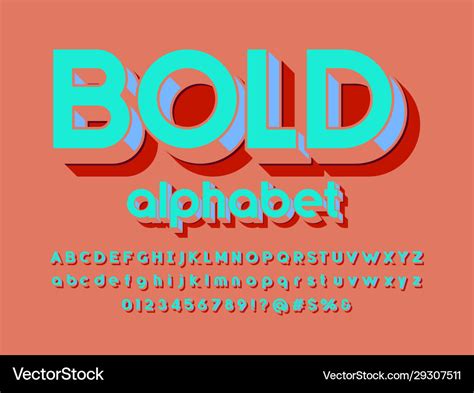 3d Bold Font Royalty Free Vector Image Vectorstock