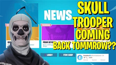 Skull Trooper Coming Back Tomorrow Fortnite News Youtube