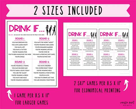 Drink If Game Ladies Night Party Games Fun Girls Night Out Etsy