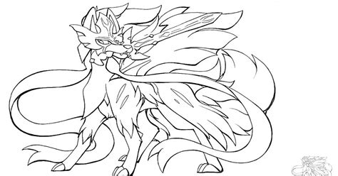 Coloring Page Of Crowned Sword Zacian Looking Away