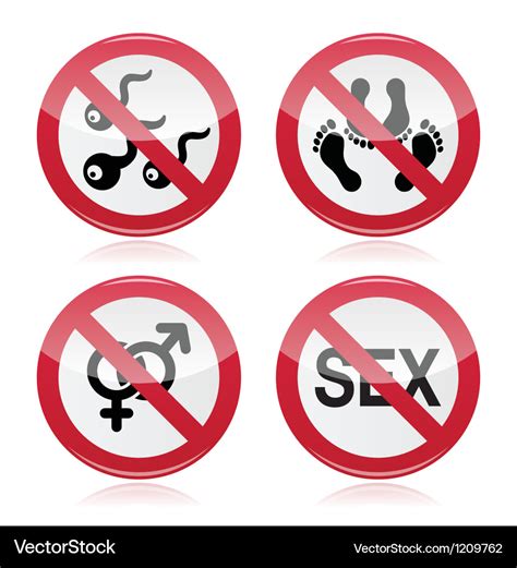No Sex Romace Red Warning Sign Royalty Free Vector Image