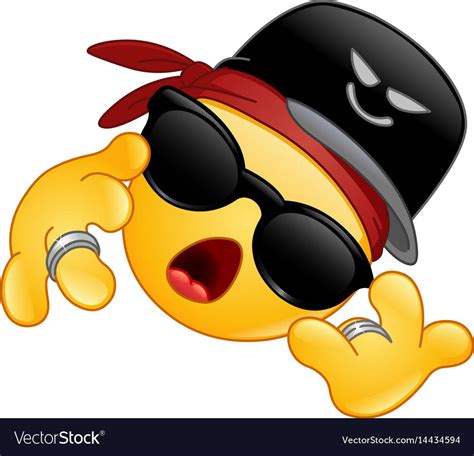 Rapper Emoticon Vector Image On Vectorstock Funny Emoji Faces Funny