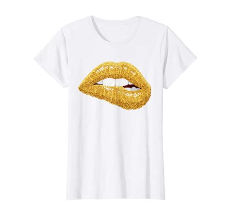 Gold Lips Biting T Shirt Seknovelty