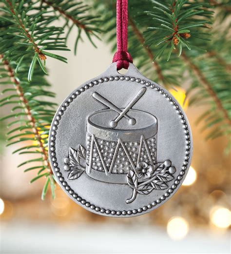 12 Days Of Christmas Pewter Ornaments Set Of Days 7 12 Plowhearth