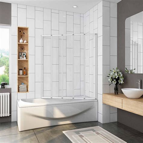 Wet Room Bi Fold Pivot Door Shower Panel Bath Screen Glass Aica Bathrooms