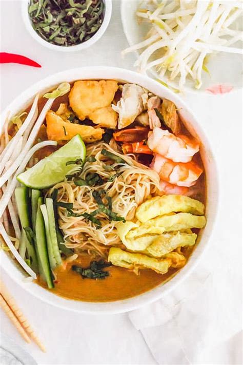 The coconut curry broth is complex, fragrant, and just the right amount of. Mom's Sarawak Laksa • Curious Cuisiniere