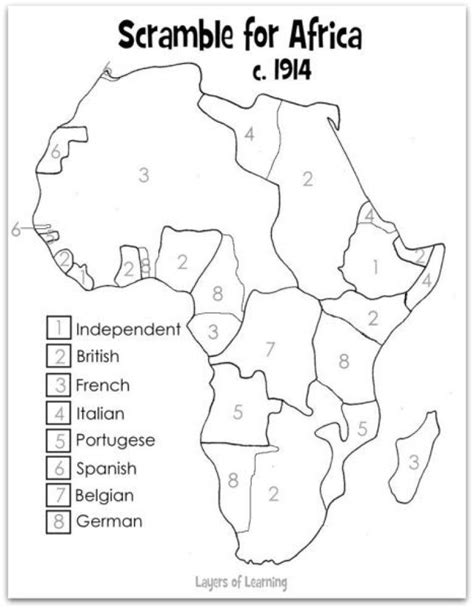 Africa In 1914 Map Worksheet