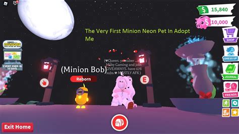 The Very First Neon Minion Pet In Adopt Me Join The Giveaway And Good