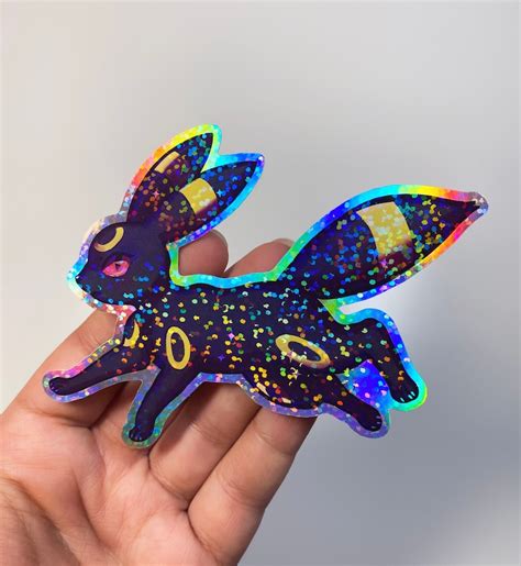 Umbreon Eeveelutions Pokemon Holographic Vinyl Sticker Etsy