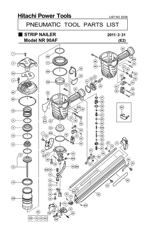 Hitachi Nail Gun Parts Diagram General Wiring Diagram