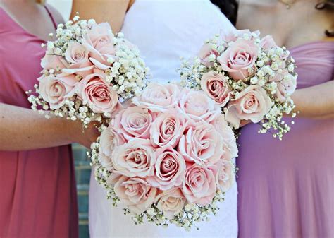Pink Roses With Babys Breath Bridal Bouquet
