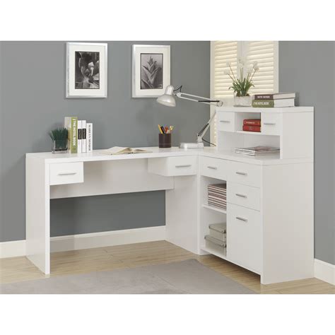 Monarch Hollow Core L Shaped Home Office Desk White